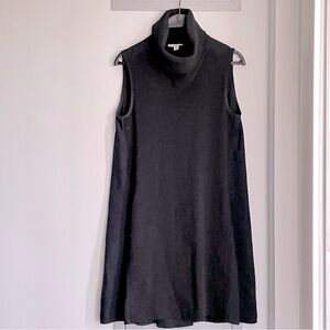 JAMES PERSE Black Ribbed Knit Tunic Turtleneck Top